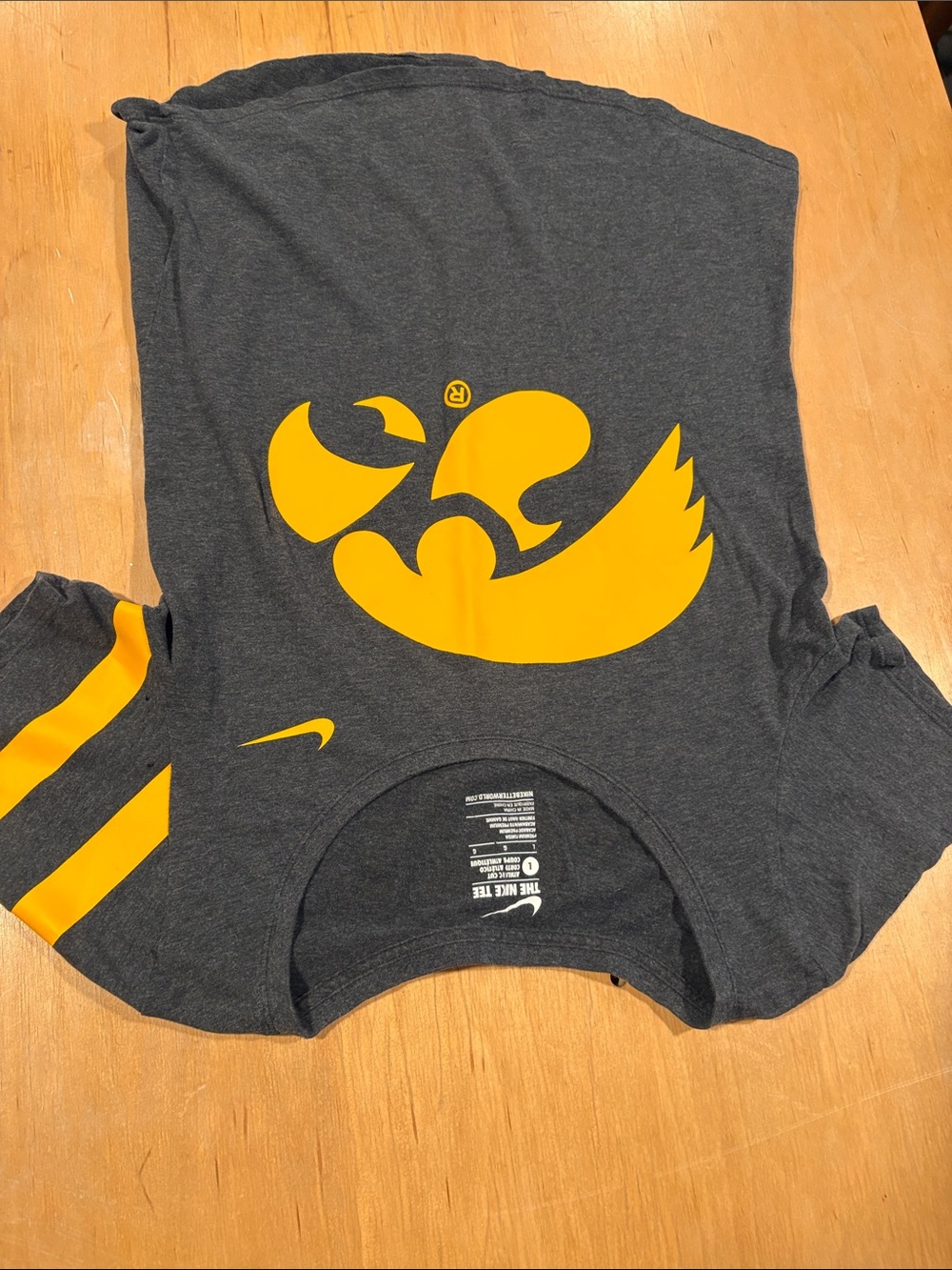 Nike ~ Women’s Charcoal Gray T-Shirt with Bright Yellow Logo